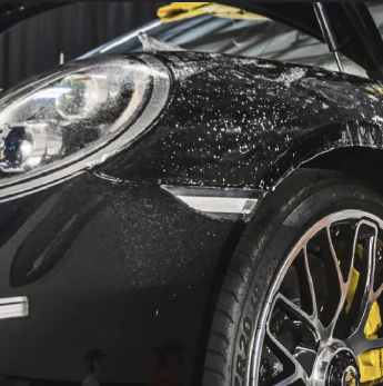 Freshly washed panel, water beading
